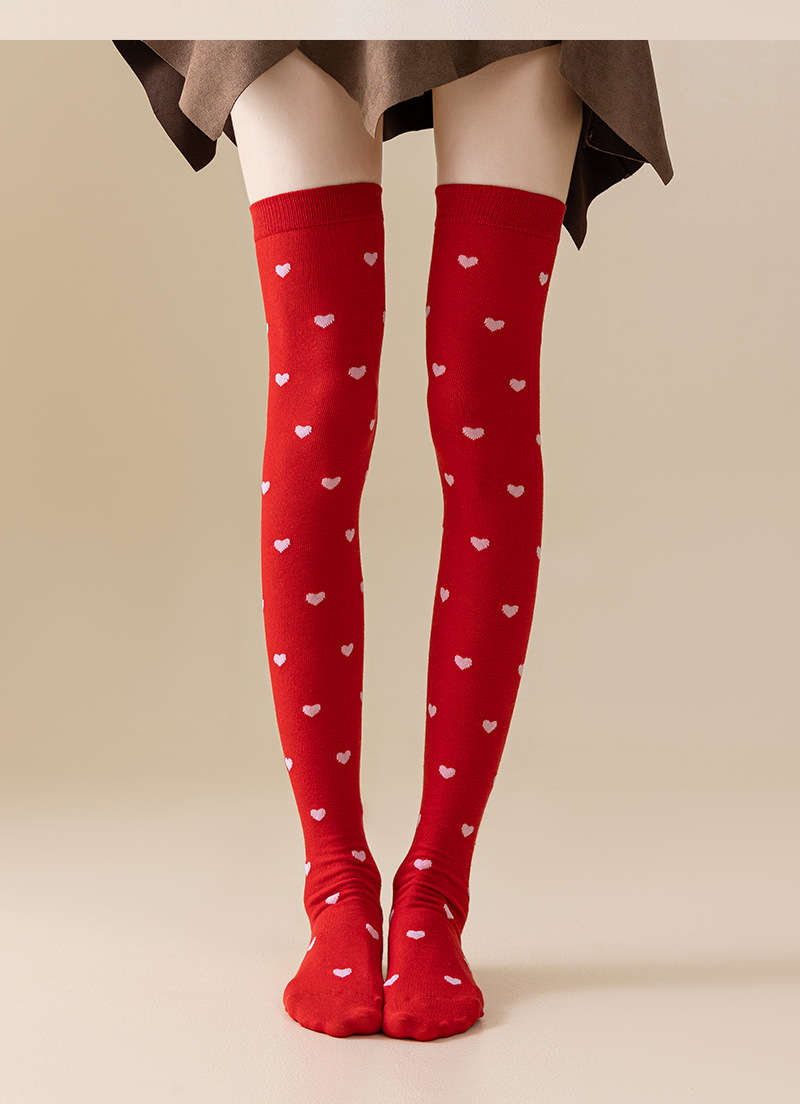 American Style Valentines Day Party Holiday Love Lips Over The Knee Socks